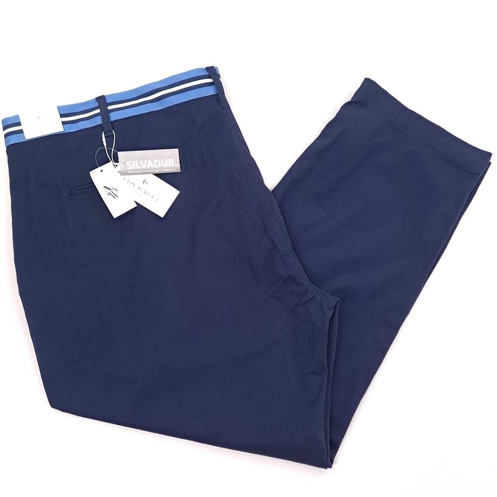 Con.Struct Men's Chino Pants Navy Blue Contrasting Waistband Stretch - Sz 48x30 - Picture 2 of 12